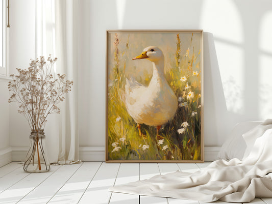 A Duck's Day Among Wildflowers