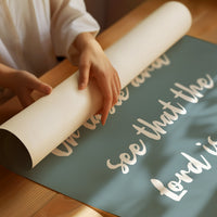 Sacred Words On Sage Canvas