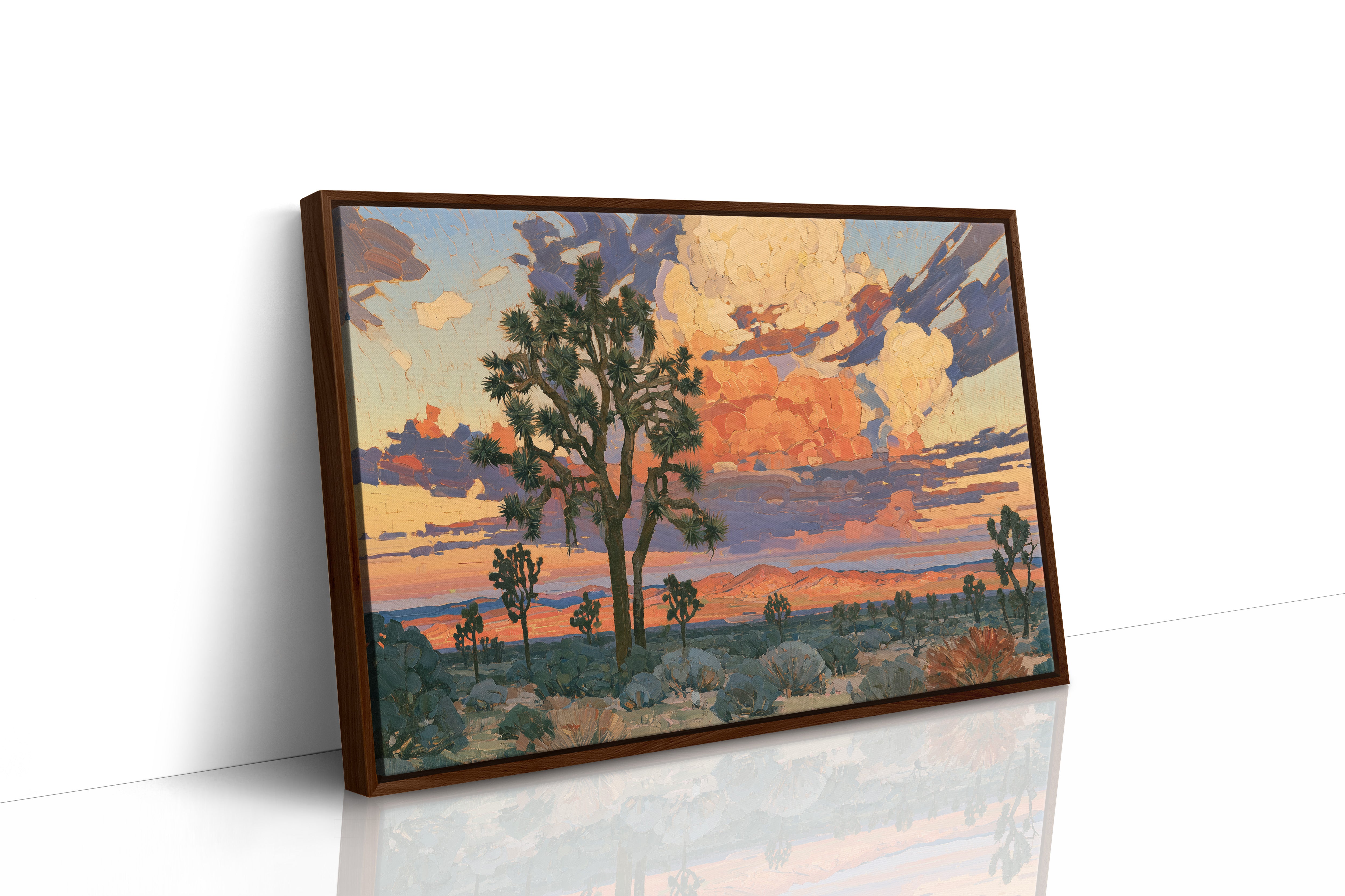 Joshua Trees At Blaze Hour