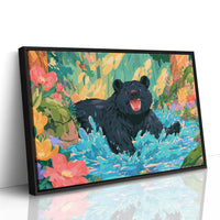 Black Bear Splashes Through Bloom