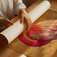 Flamingo in Gold Light