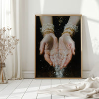 Glistening Moments Between Fingers