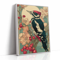 Crimson Crest Among Peach Blossoms