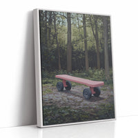Pink Bench Waits In Forest Shade