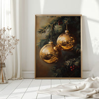 Golden Orbs of Winter's Embrace