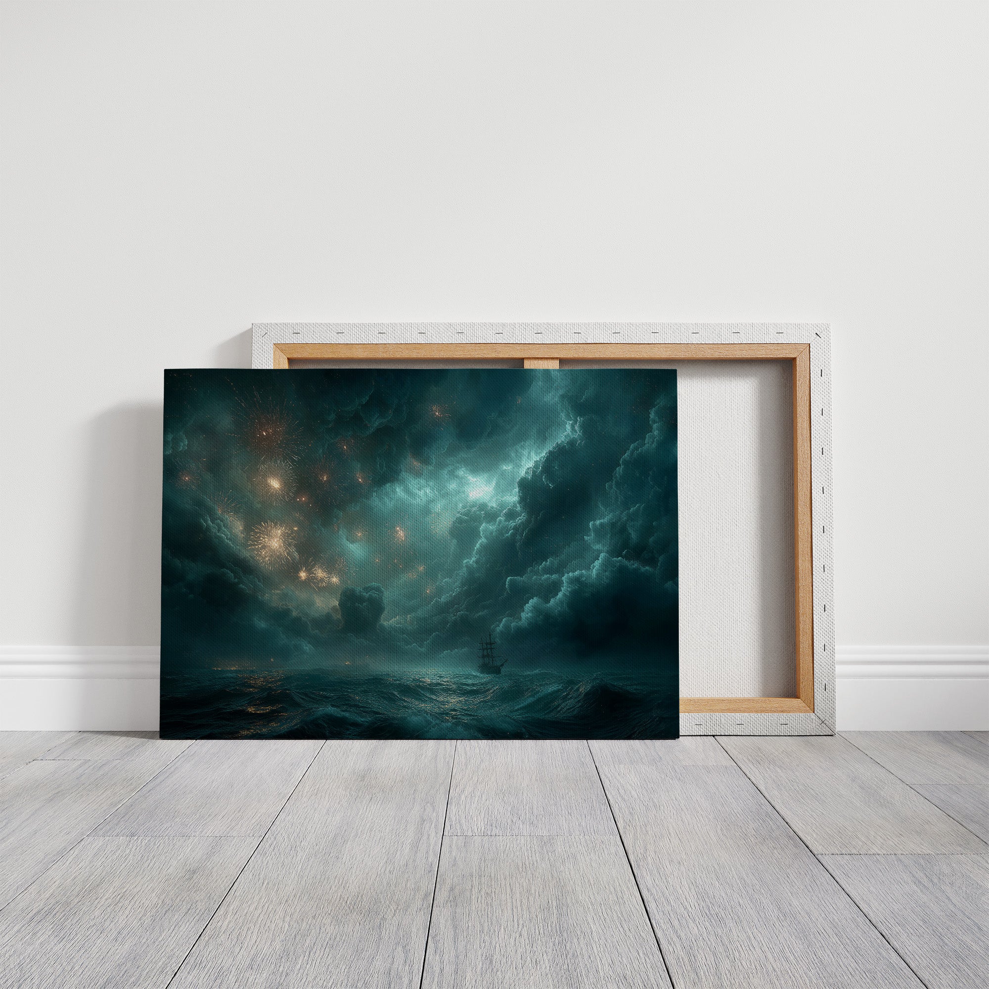 Fireworks Over the Stormy Sea