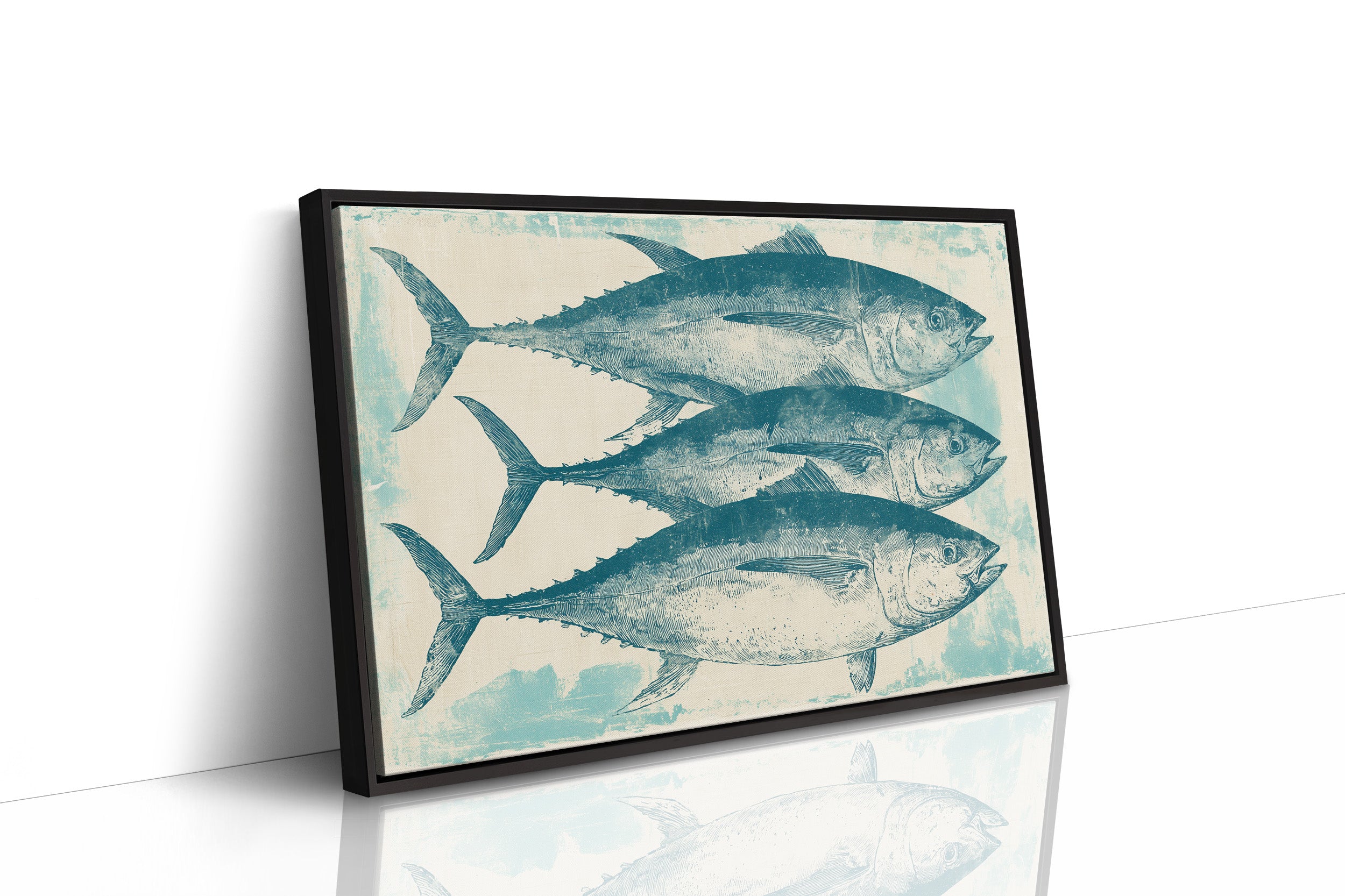 School of Tuna, Vintage Block Print
