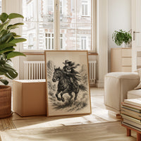 Grit & Dust – Cowgirl Outlaw Western Sketch Print