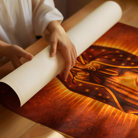 Radiant Devotion in Amber Light