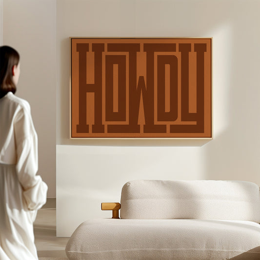 Howdy Rustic Maze Style Cowboy Art