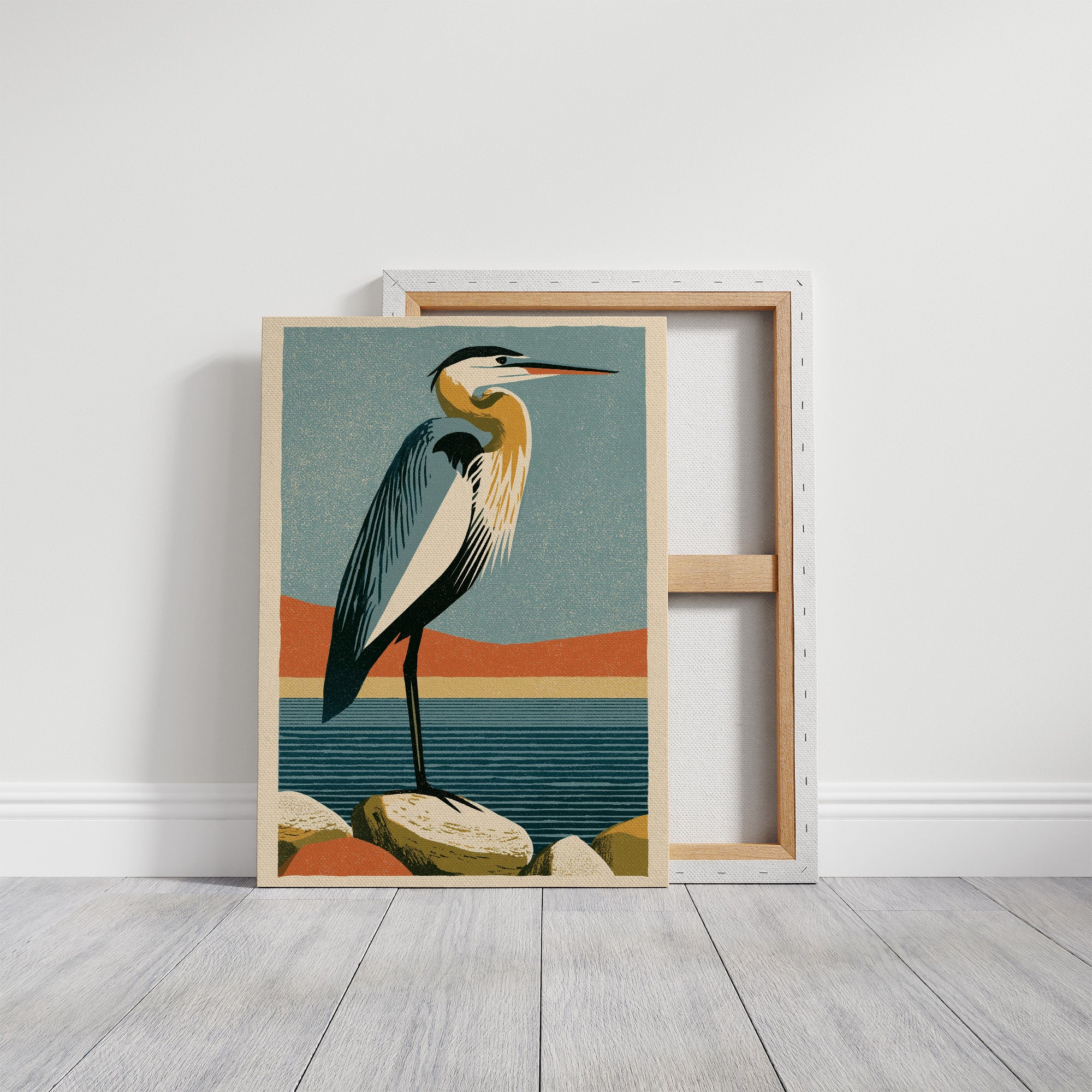 Coastal Heron at the Water's Edge