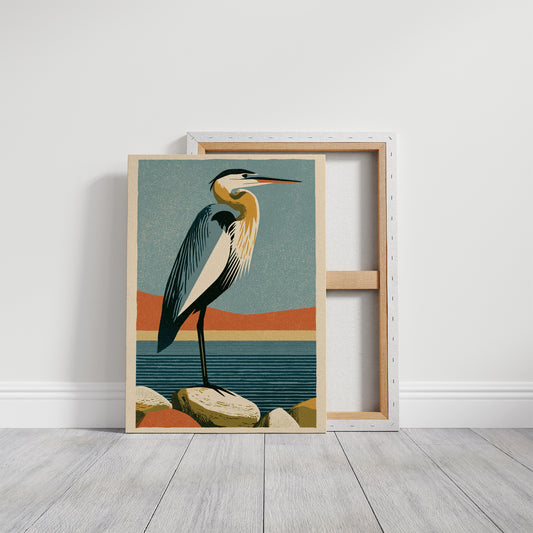 Coastal Heron at the Water's Edge