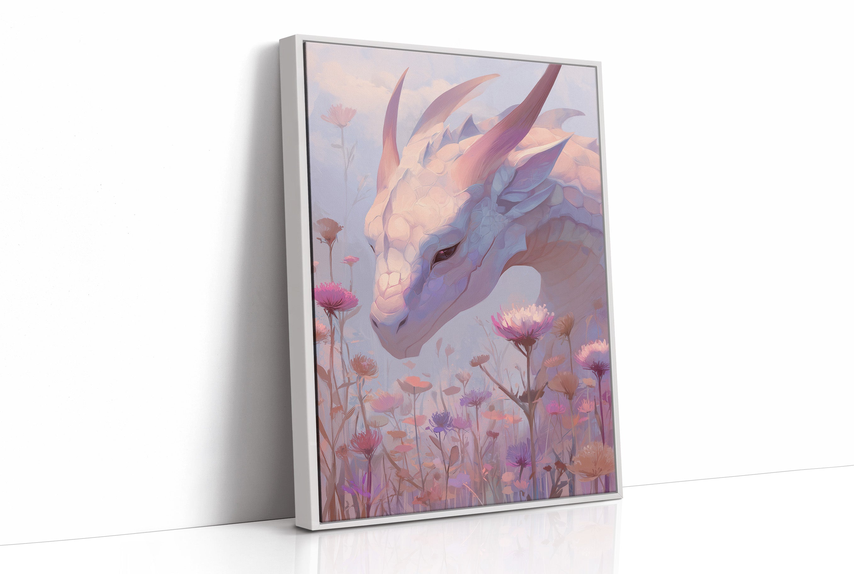 Dragon Bows Through Wildflower Mist