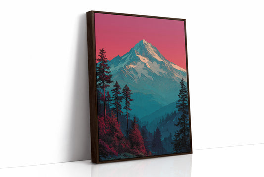 Crimson Sky Over Teal Peak