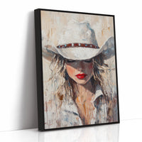 Cowgirl Grace in White Hat