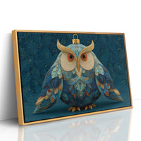 Ornament Owl in Blue and Gold