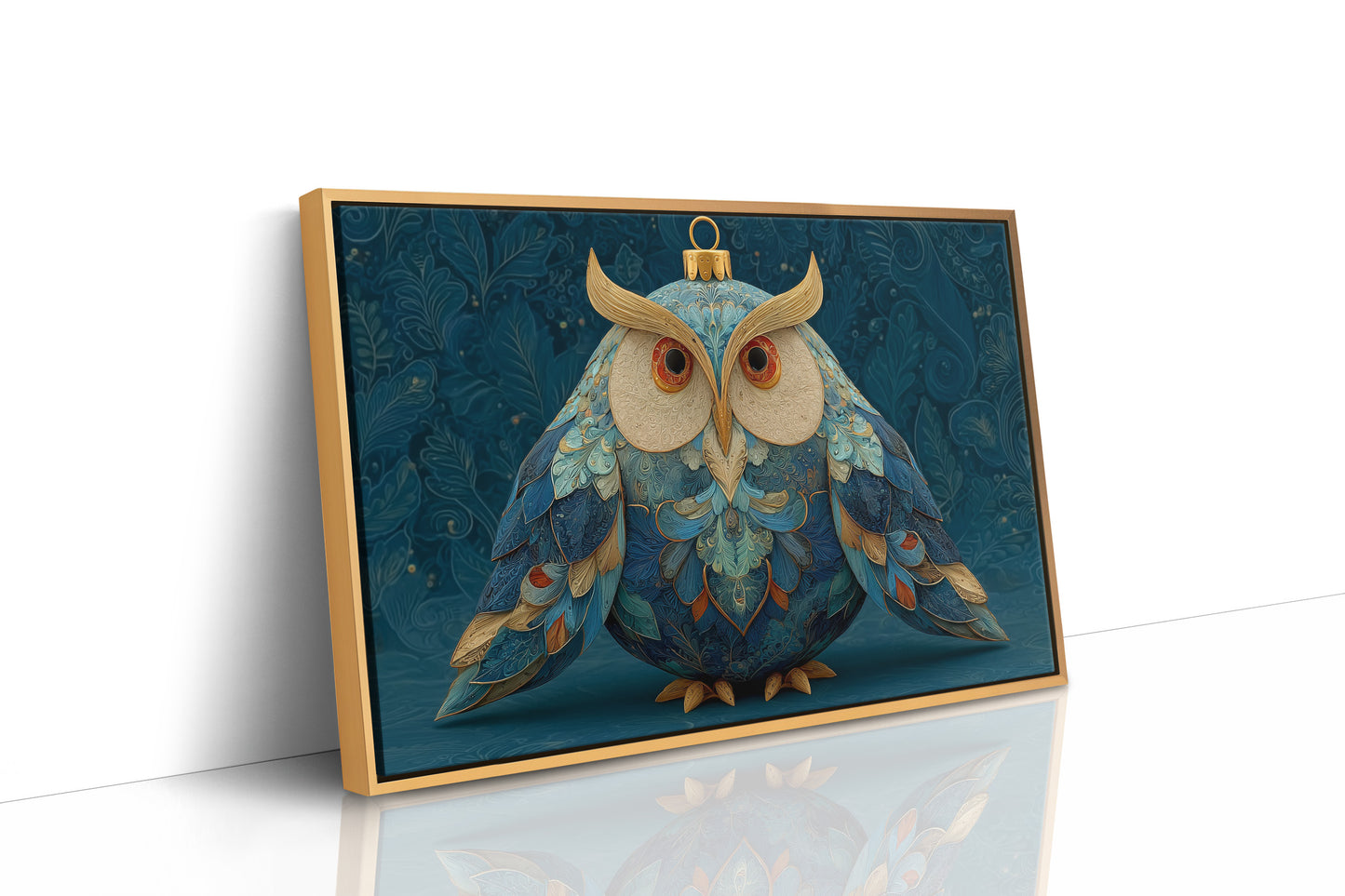 Ornament Owl in Blue and Gold