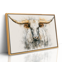 Longhorn in Ink and Wash