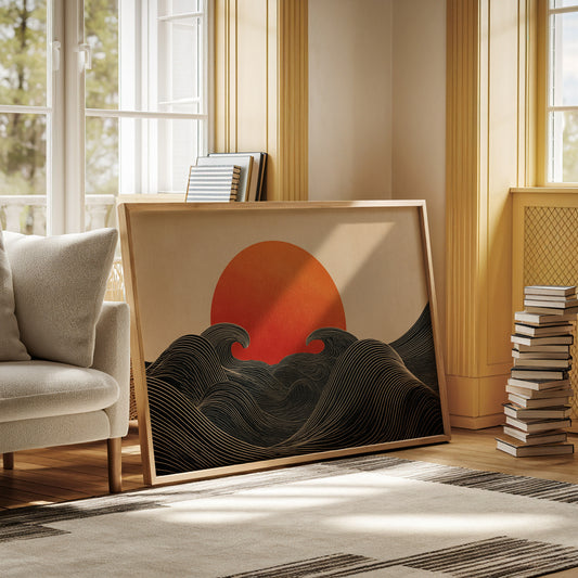 When Waves Embrace the Setting Sun