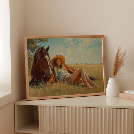 Cowgirl Daydream in Summer Grass