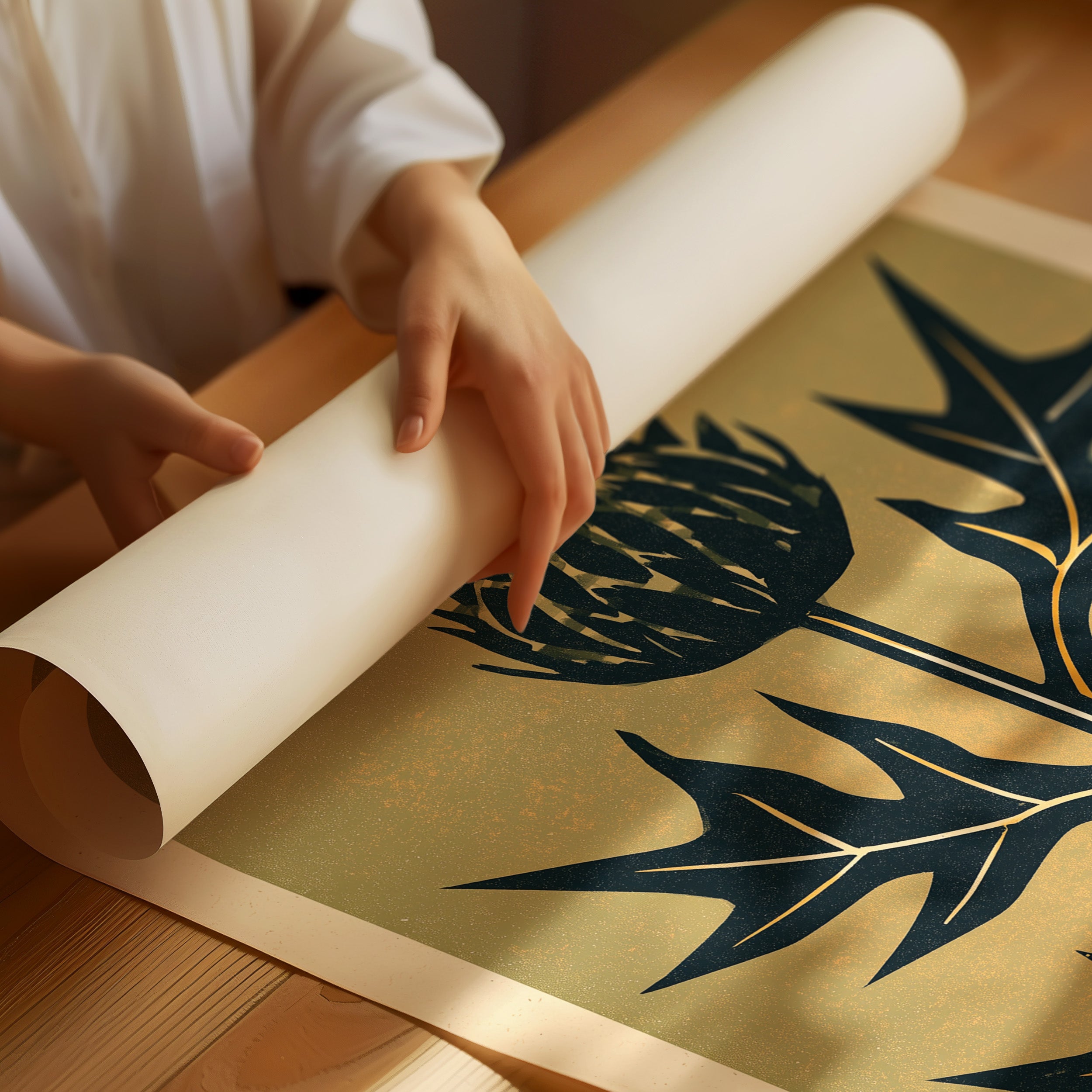 Thistle Woodblock Silhouette