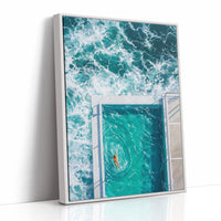 Ocean Pool Meets Morning Swimmer