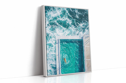 Ocean Pool Meets Morning Swimmer