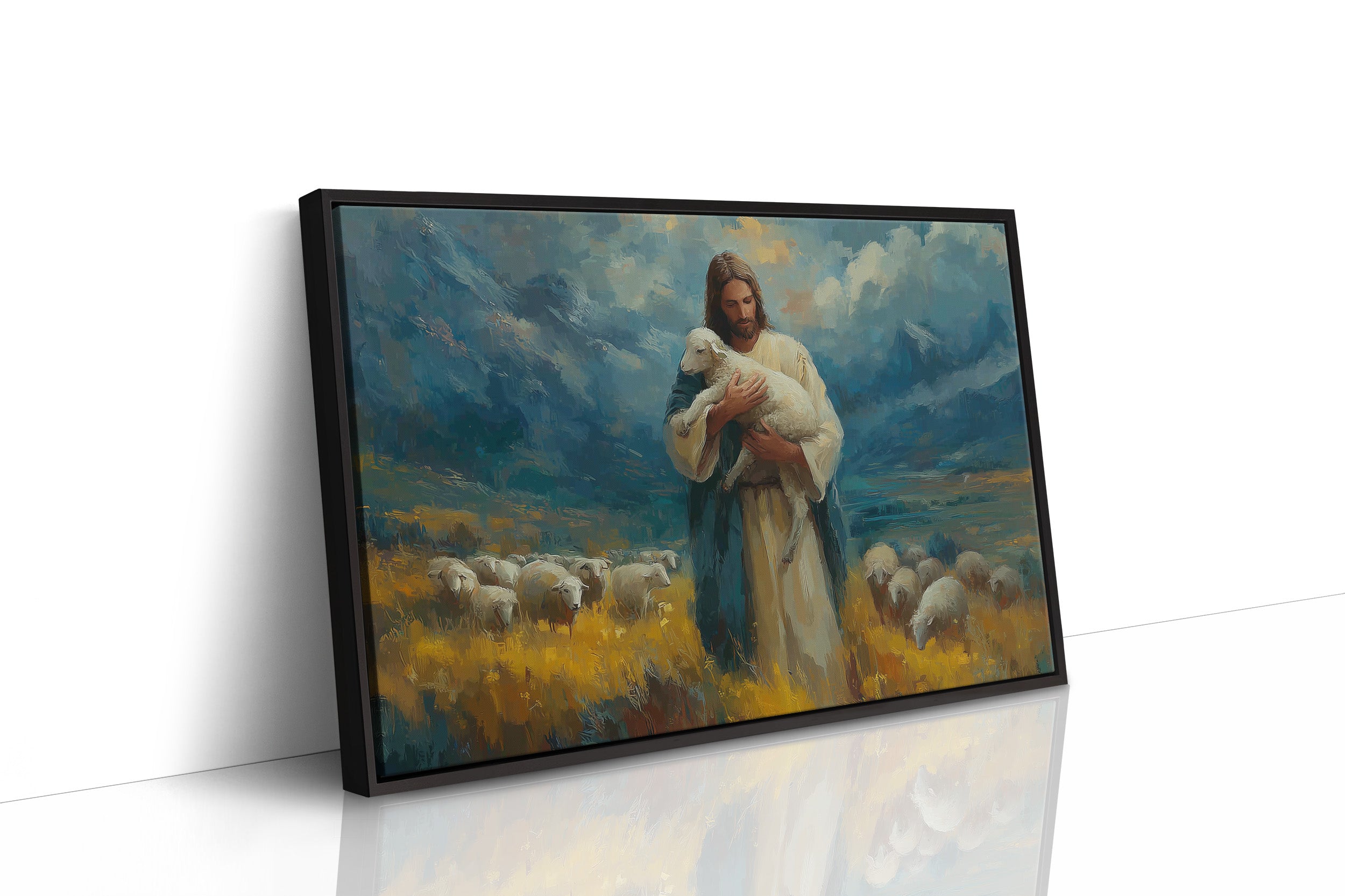 Gentle Shepherd Tends Golden Fields