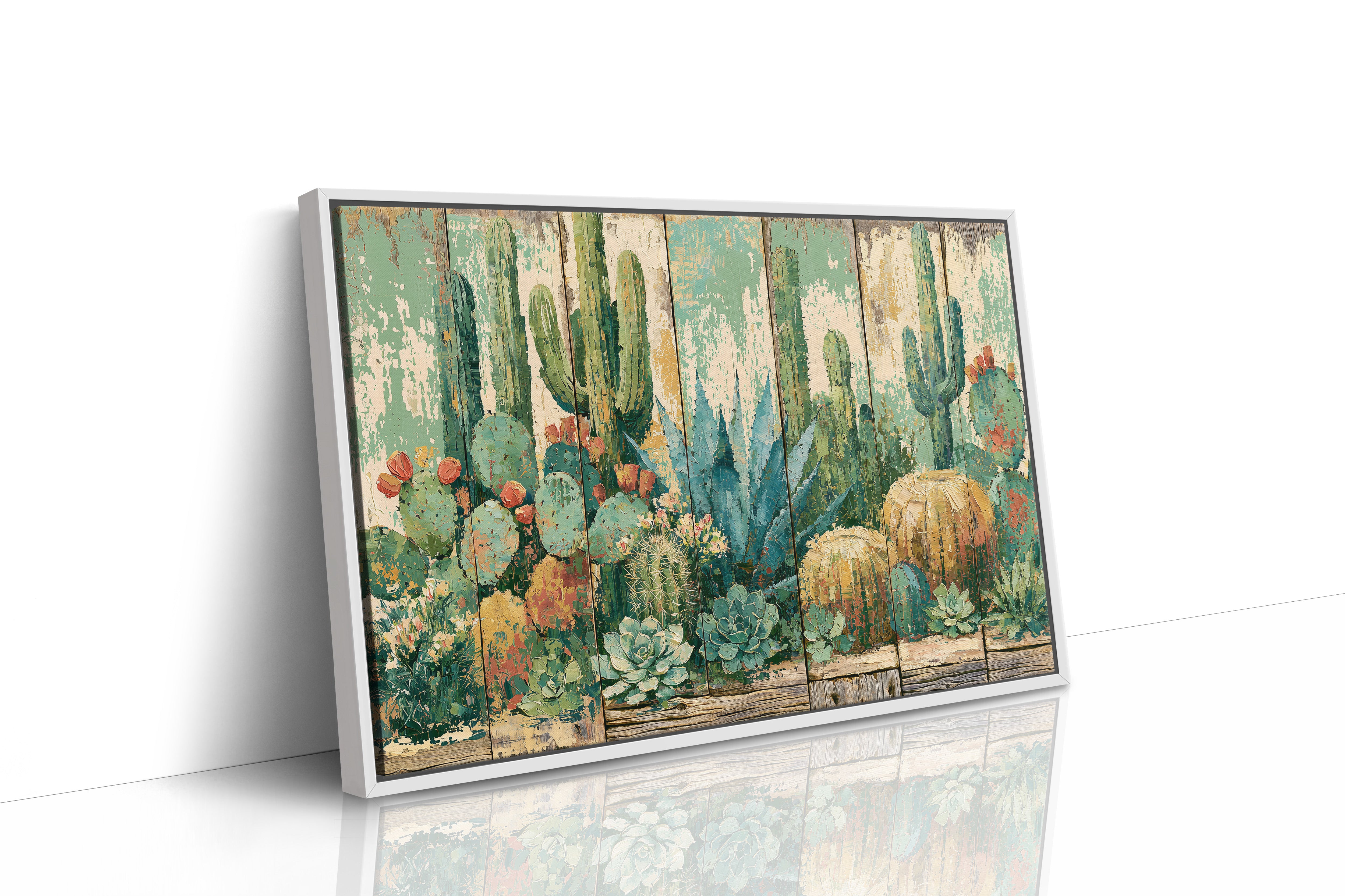 Desert Garden on Weathered Wood