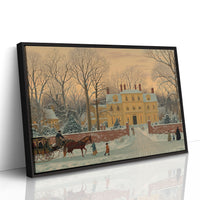 Yellow Manor Awaits Winter Evening