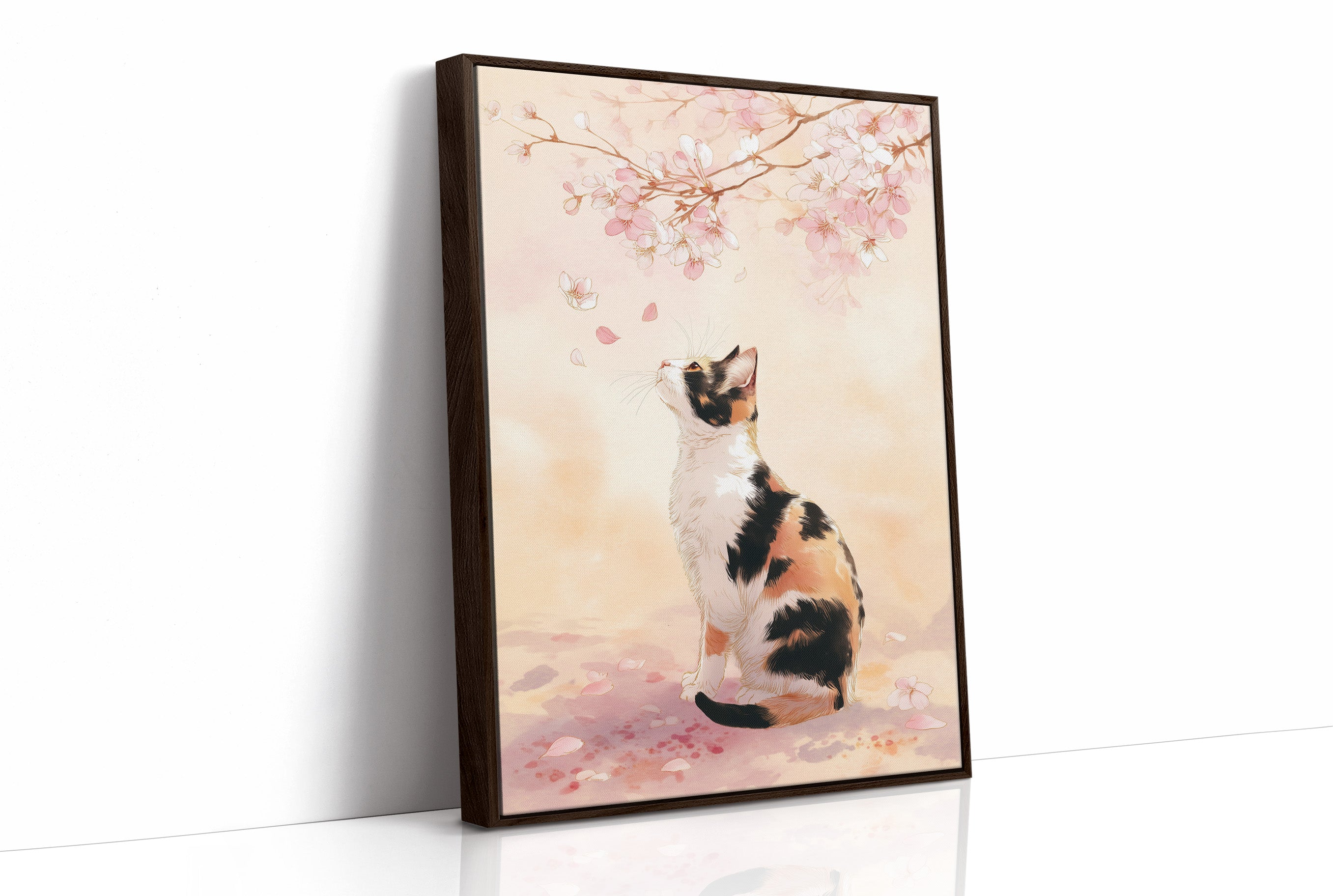 Calico Dreams Under Cherry Blossoms