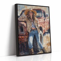 Rebel Cowgirl by the Rusted Pickup