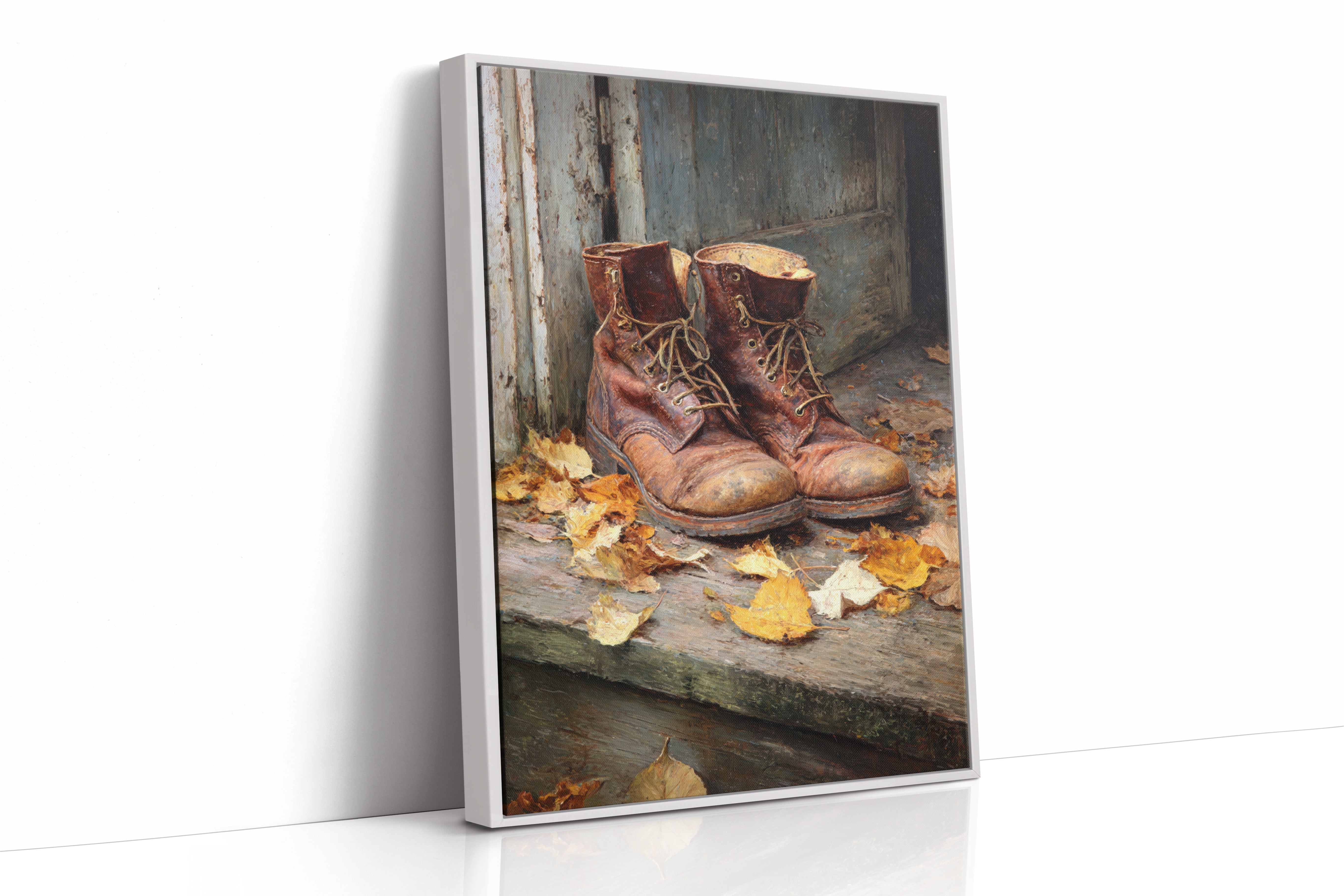 Autumn Leaves Meet Weathered Leather