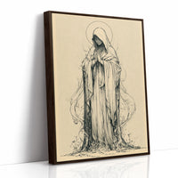 Madonna in Vines — Fluid Ink Devotional Drawing