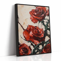 Crimson Roses with Thorns
