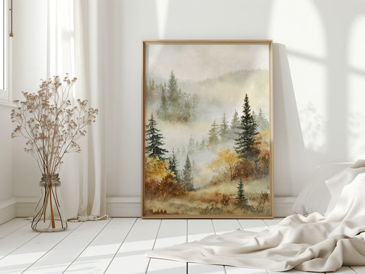 Mist Over Golden Pines