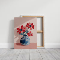 Petals in a Striped Vase