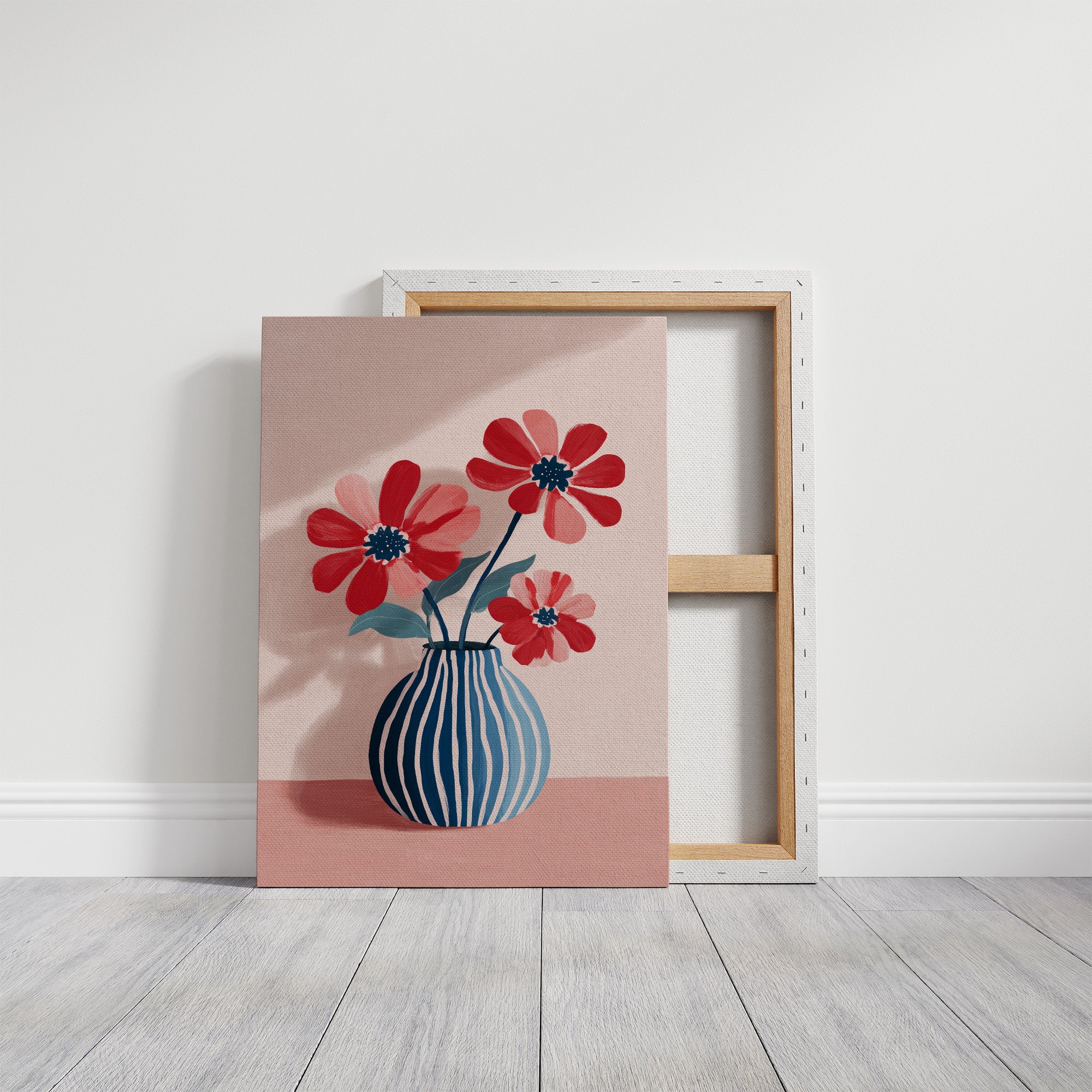 Petals in a Striped Vase