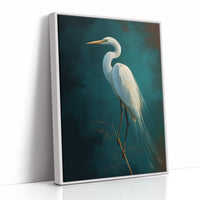 White Feathers Against Emerald Twilight