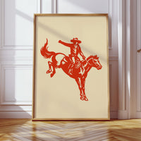 Retro Rodeo Cowboy Print