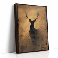 Stag's Silhouette On Autumn Gold