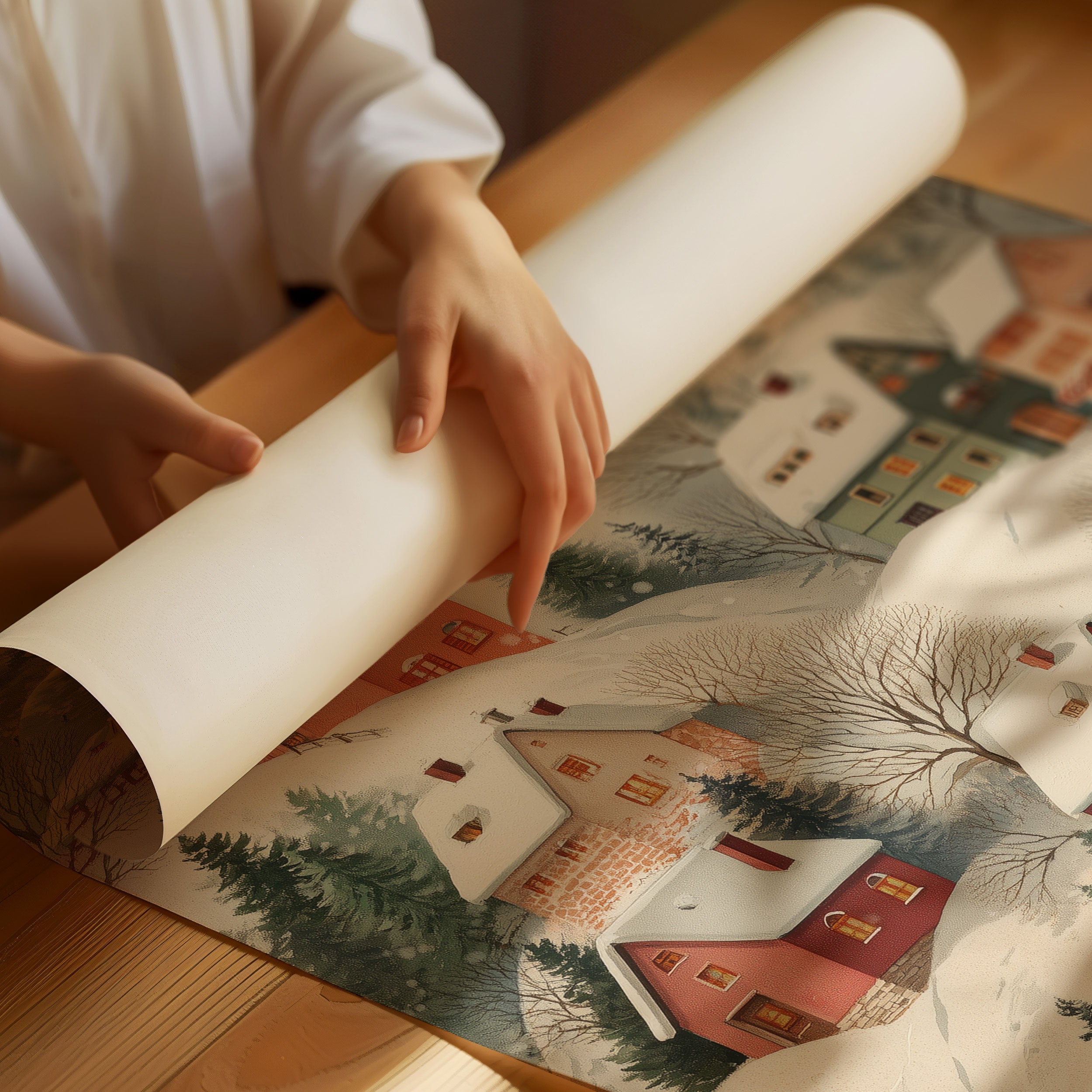 Snow Covered Village Dreams Of Home