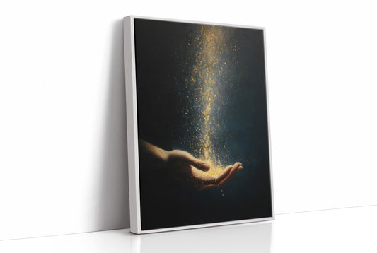 Golden Dust Caught Between Fingertips