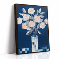 Silver Petals On Midnight Blue