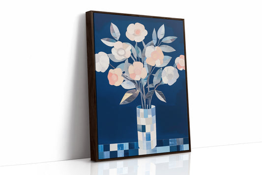 Silver Petals On Midnight Blue