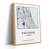 Chicago, Mapped in Navy & Gold