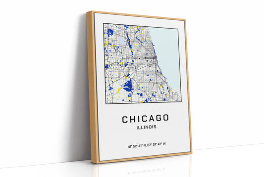 Chicago, Mapped in Navy & Gold