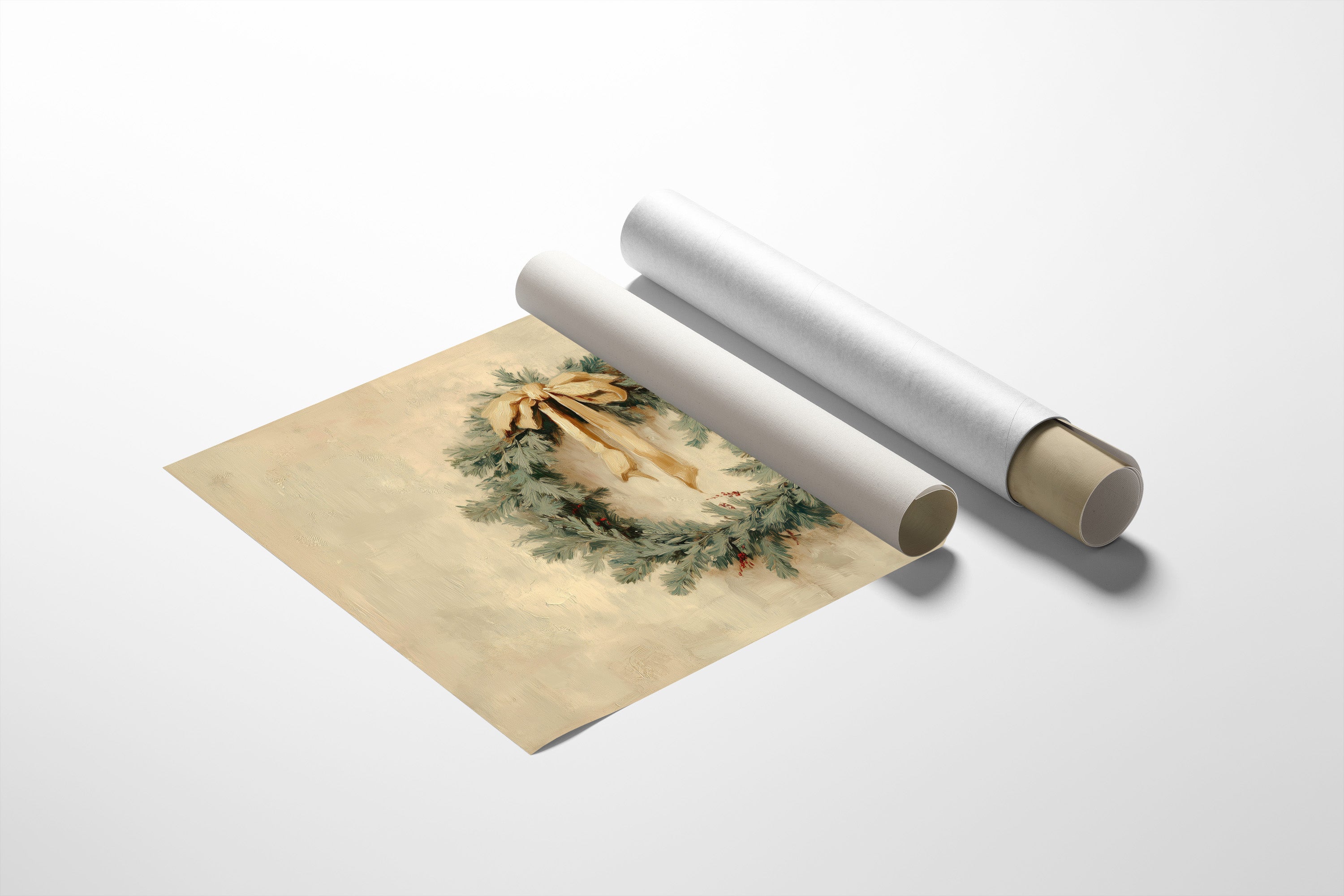 Evergreen Elegance in Warm Cream