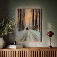 Carriage Through a Winter Glow