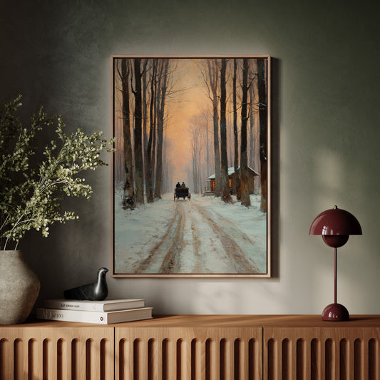 Carriage Through a Winter Glow